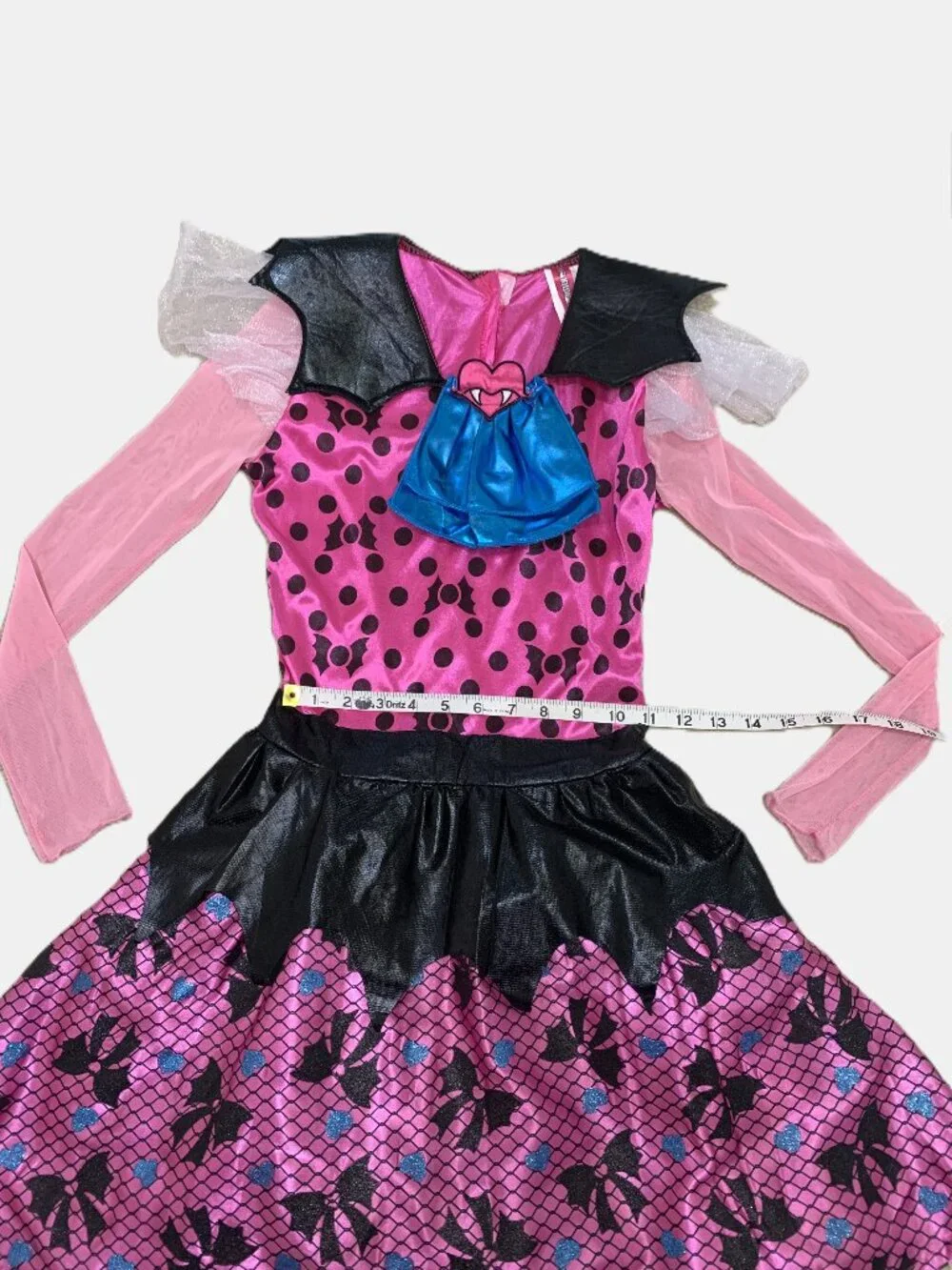 Monster High Draculaura Girls Costume Halloween Polk Dot Dress Size XL (14/16)